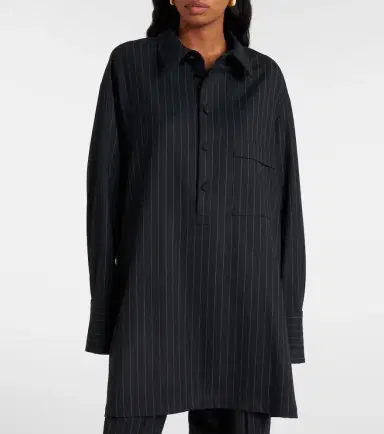 Plan C Pinstripe wool-blend shirt | Thumbnail 6 Plan C Pinstripe wool-blend shirt | Thumbnail 6