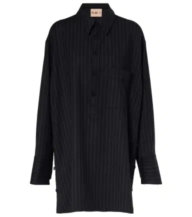 Plan C Pinstripe wool-blend shirt | Thumbnail 1 Plan C Pinstripe wool-blend shirt | Thumbnail 1