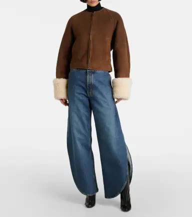 Alaïa Alaïa Shearling-trimmed suede jacket | Thumbnail 4 Alaïa Alaïa Shearling-trimmed suede jacket | Thumbnail 4