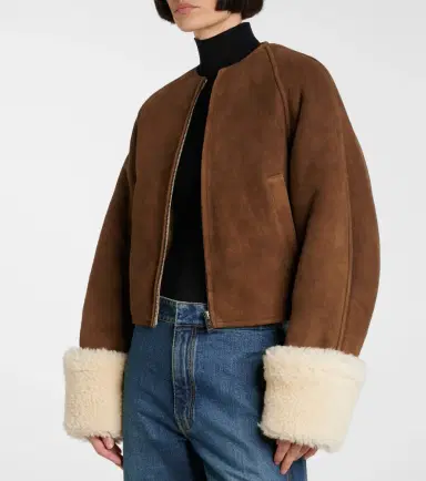 Alaïa Alaïa Shearling-trimmed suede jacket | Thumbnail 5 Alaïa Alaïa Shearling-trimmed suede jacket | Thumbnail 5