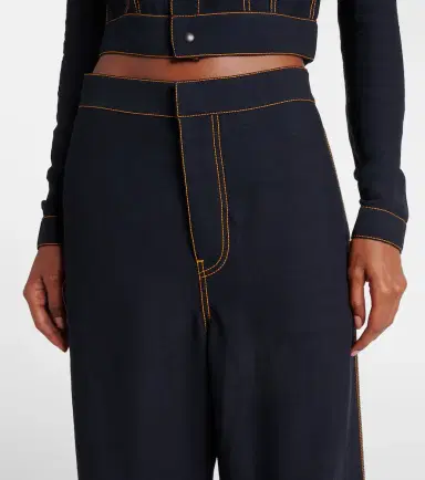 Alaia Alaïa Tailored wool-blend georgette wide-leg pants | Thumbnail 2 Alaia Alaïa Tailored wool-blend georgette wide-leg pants | Thumbnail 2