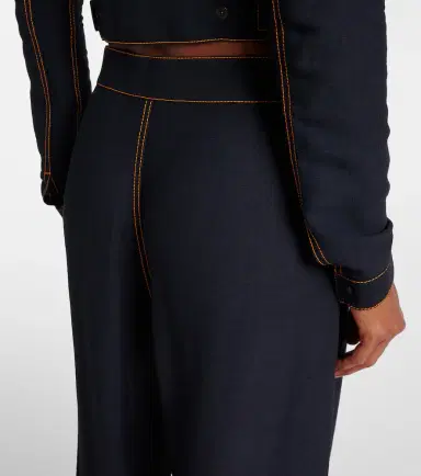 Alaia Alaïa Tailored wool-blend georgette wide-leg pants | Thumbnail 5 Alaia Alaïa Tailored wool-blend georgette wide-leg pants | Thumbnail 5