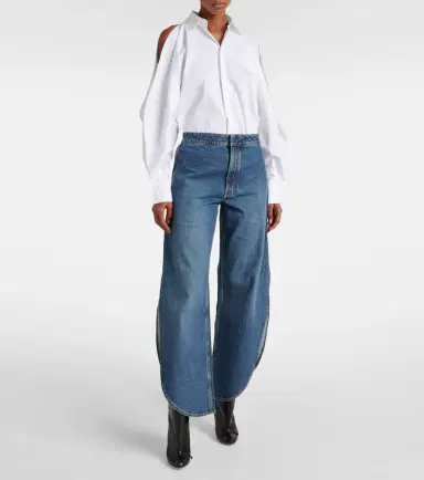 Alaïa Alaïa Petal high-rise barrel-leg jeans | Thumbnail 2 Alaïa Alaïa Petal high-rise barrel-leg jeans | Thumbnail 2