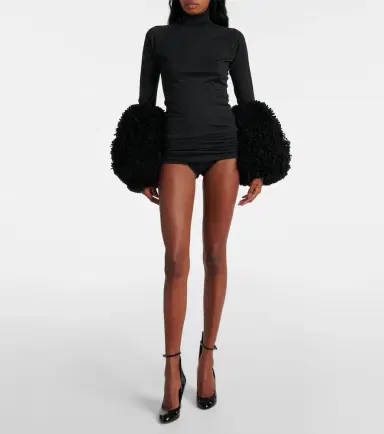 Alaïa Alaïa Draped wool turtleneck bodysuit | Thumbnail 4 Alaïa Alaïa Draped wool turtleneck bodysuit | Thumbnail 4