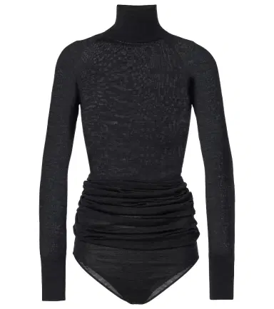 Alaïa Alaïa Draped wool turtleneck bodysuit | Thumbnail 1 Alaïa Alaïa Draped wool turtleneck bodysuit | Thumbnail 1