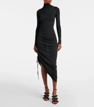 Alaïa Alaïa Draped wool turtleneck dress | Thumbnail 4 Alaïa Alaïa Draped wool turtleneck dress | Thumbnail 4