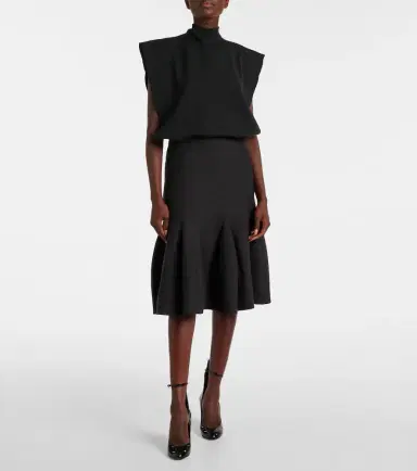 Alaia Alaïa Wool-blend midi skirt | Thumbnail 4 Alaia Alaïa Wool-blend midi skirt | Thumbnail 4