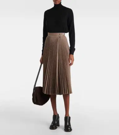 Burberry Pleated wool midi skirt | Thumbnail 3 Burberry Pleated wool midi skirt | Thumbnail 3