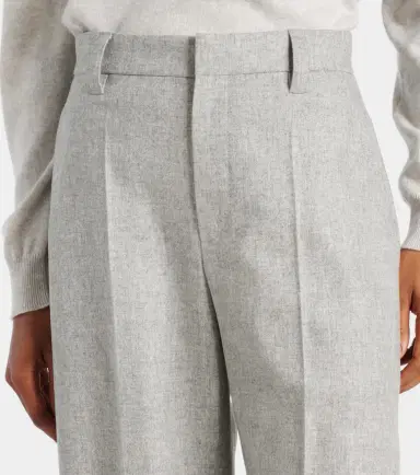 Brunello Cucinelli Wool and cashmere flannel wide-leg pants | Thumbnail 2 Brunello Cucinelli Wool and cashmere flannel wide-leg pants | Thumbnail 2