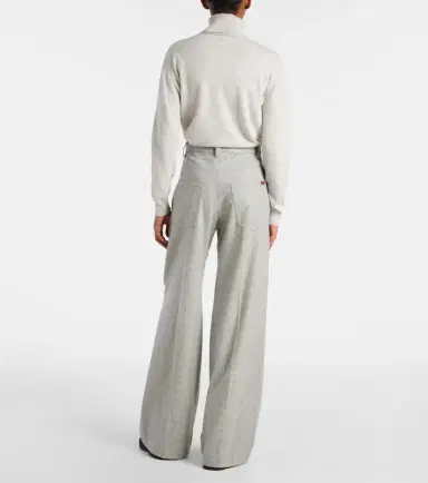 Brunello Cucinelli Wool and cashmere flannel wide-leg pants | Thumbnail 3 Brunello Cucinelli Wool and cashmere flannel wide-leg pants | Thumbnail 3