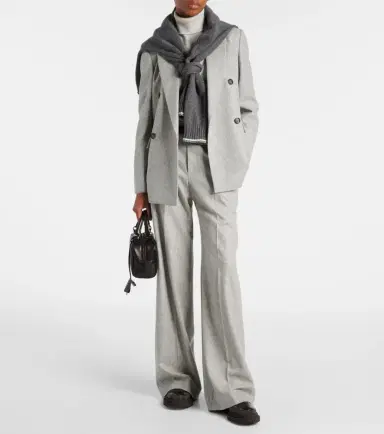 Brunello Cucinelli Wool and cashmere flannel wide-leg pants | Thumbnail 5 Brunello Cucinelli Wool and cashmere flannel wide-leg pants | Thumbnail 5