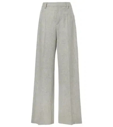 Brunello Cucinelli Wool and cashmere flannel wide-leg pants | Thumbnail 1 Brunello Cucinelli Wool and cashmere flannel wide-leg pants | Thumbnail 1