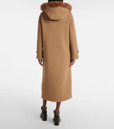 Burberry Faux fur-trimmed wool coat | Thumbnail 2 Burberry Faux fur-trimmed wool coat | Thumbnail 2