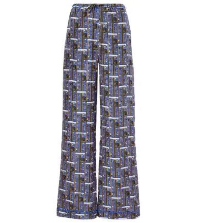 Burberry Checked silk straight pants | Thumbnail 1 Burberry Checked silk straight pants | Thumbnail 1