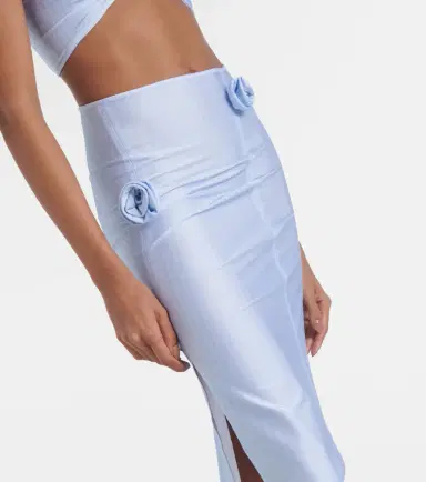 Coperni Floral-appliqué asymmetric midi skirt | Thumbnail 2 Coperni Floral-appliqué asymmetric midi skirt | Thumbnail 2