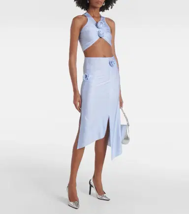 Coperni Floral-appliqué asymmetric midi skirt | Thumbnail 4 Coperni Floral-appliqué asymmetric midi skirt | Thumbnail 4