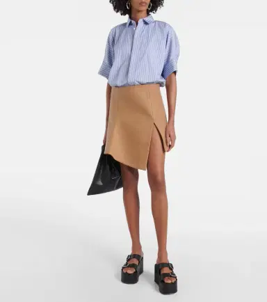 Sacai Melton cotton poplin and wool minidress | Thumbnail 4 Sacai Melton cotton poplin and wool minidress | Thumbnail 4
