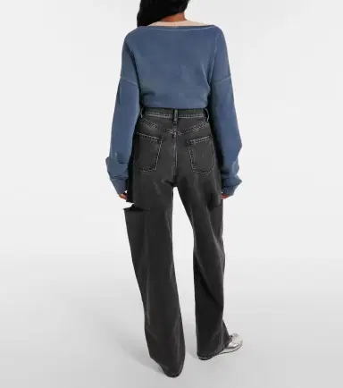 Maison Margiela Cutout high-rise tapered jeans | Thumbnail 3 Maison Margiela Cutout high-rise tapered jeans | Thumbnail 3