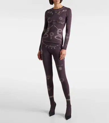 Marine Serre Printed jersey tights | Thumbnail 3 Marine Serre Printed jersey tights | Thumbnail 3