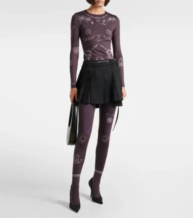 Marine Serre Printed jersey tights | Thumbnail 5 Marine Serre Printed jersey tights | Thumbnail 5
