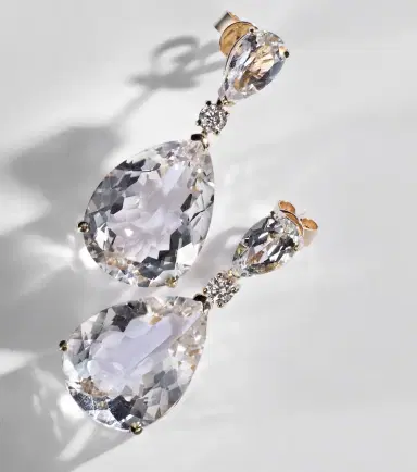 Mateo Sophia 14kt gold earrings with topaz and diamonds | Thumbnail 3 Mateo Sophia 14kt gold earrings with topaz and diamonds | Thumbnail 3
