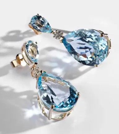 Mateo Sophia 14kt gold earrings with topaz and diamonds | Thumbnail 3 Mateo Sophia 14kt gold earrings with topaz and diamonds | Thumbnail 3
