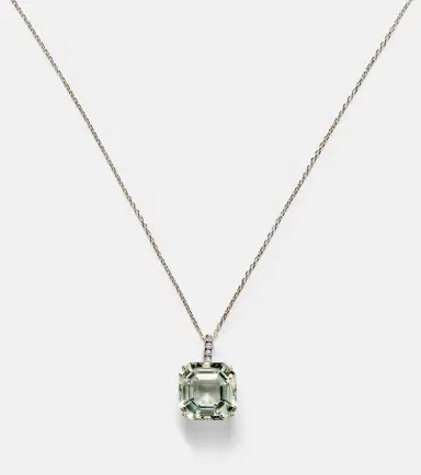 Mateo 14kt gold necklace with green amethyst and diamonds | Thumbnail 2 Mateo 14kt gold necklace with green amethyst and diamonds | Thumbnail 2