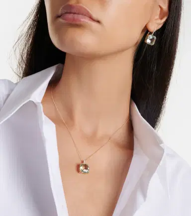 Mateo 14kt gold necklace with green amethyst and diamonds | Thumbnail 4 Mateo 14kt gold necklace with green amethyst and diamonds | Thumbnail 4
