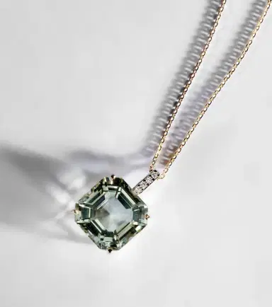 Mateo 14kt gold necklace with green amethyst and diamonds | Thumbnail 6 Mateo 14kt gold necklace with green amethyst and diamonds | Thumbnail 6
