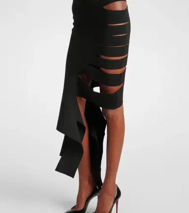 Mugler Asymmetric cutout midi skirt | Thumbnail 2 Mugler Asymmetric cutout midi skirt | Thumbnail 2