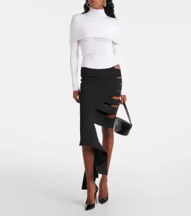 Mugler Asymmetric cutout midi skirt | Thumbnail 3 Mugler Asymmetric cutout midi skirt | Thumbnail 3