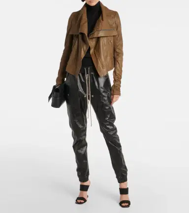 Rick Owens Asymmetric leather biker jacket | Thumbnail 5 Rick Owens Asymmetric leather biker jacket | Thumbnail 5