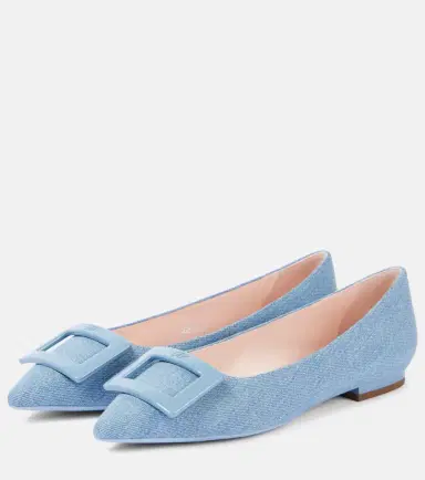Roger Vivier Gommettine Ball denim ballet flats | Thumbnail 2 Roger Vivier Gommettine Ball denim ballet flats | Thumbnail 2