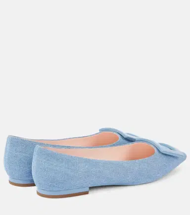 Roger Vivier Gommettine Ball denim ballet flats | Thumbnail 3 Roger Vivier Gommettine Ball denim ballet flats | Thumbnail 3