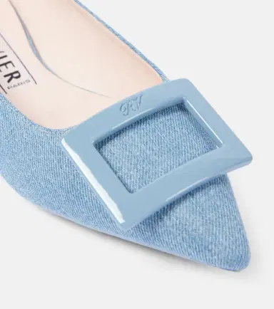 Roger Vivier Gommettine Ball denim ballet flats | Thumbnail 4 Roger Vivier Gommettine Ball denim ballet flats | Thumbnail 4