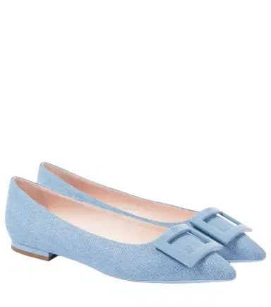 Roger Vivier Gommettine Ball denim ballet flats | Thumbnail 1 Roger Vivier Gommettine Ball denim ballet flats | Thumbnail 1