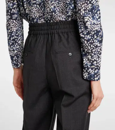 Isabel Marant Liska checked wool-blend straight pants | Thumbnail 3 Isabel Marant Liska checked wool-blend straight pants | Thumbnail 3