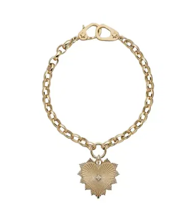FoundRae Radiating Heart Medium 18kt gold chain bracelet with diamond | Thumbnail 1 FoundRae Radiating Heart Medium 18kt gold chain bracelet with diamond | Thumbnail 1