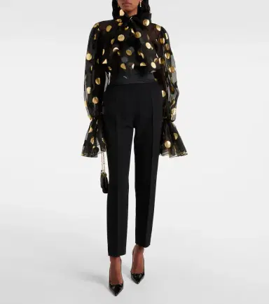 Dolce & Gabbana Polka-dot silk organza jacquard blouse | Thumbnail 2 Dolce & Gabbana Polka-dot silk organza jacquard blouse | Thumbnail 2