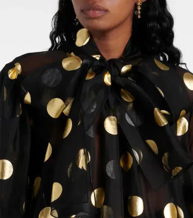 Dolce & Gabbana Polka-dot silk organza jacquard blouse | Thumbnail 3 Dolce & Gabbana Polka-dot silk organza jacquard blouse | Thumbnail 3