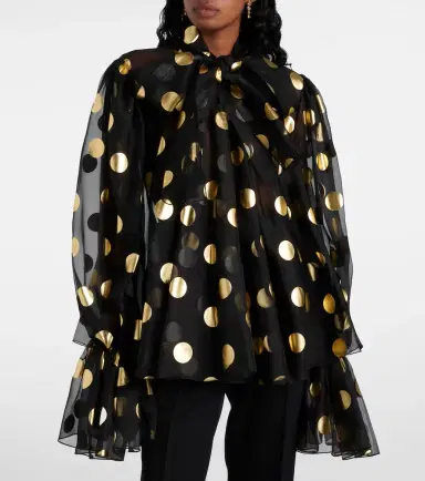 Dolce & Gabbana Polka-dot silk organza jacquard blouse | Thumbnail 4 Dolce & Gabbana Polka-dot silk organza jacquard blouse | Thumbnail 4