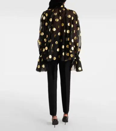Dolce & Gabbana Polka-dot silk organza jacquard blouse | Thumbnail 6 Dolce & Gabbana Polka-dot silk organza jacquard blouse | Thumbnail 6