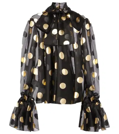 Dolce & Gabbana Polka-dot silk organza jacquard blouse | Thumbnail 1 Dolce & Gabbana Polka-dot silk organza jacquard blouse | Thumbnail 1
