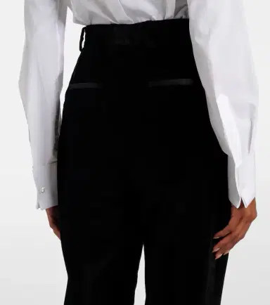 Dolce & Gabbana High-rise cotton-blend velvet tuxedo pants | Thumbnail 2 Dolce & Gabbana High-rise cotton-blend velvet tuxedo pants | Thumbnail 2