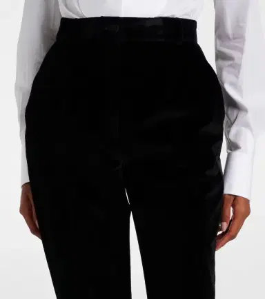 Dolce & Gabbana High-rise cotton-blend velvet tuxedo pants | Thumbnail 5 Dolce & Gabbana High-rise cotton-blend velvet tuxedo pants | Thumbnail 5