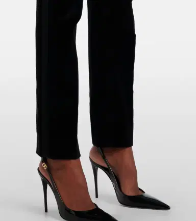 Dolce & Gabbana High-rise cotton-blend velvet tuxedo pants | Thumbnail 6 Dolce & Gabbana High-rise cotton-blend velvet tuxedo pants | Thumbnail 6