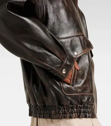 Miu Miu Logo faux shearling-trimmed leather jacket | Thumbnail 5 Miu Miu Logo faux shearling-trimmed leather jacket | Thumbnail 5