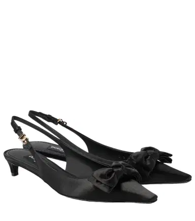 Dolce & Gabbana Bow-detail satin slingback pumps | Thumbnail 1 Dolce & Gabbana Bow-detail satin slingback pumps | Thumbnail 1