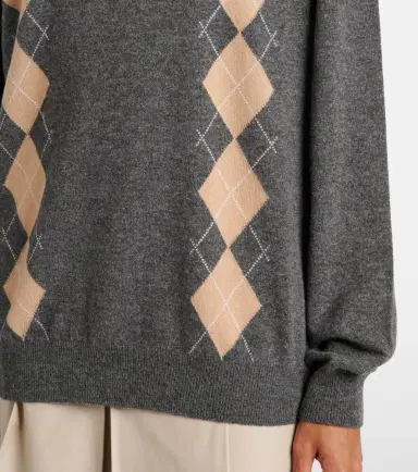 Miu Miu Argyle cashmere sweater | Thumbnail 2 Miu Miu Argyle cashmere sweater | Thumbnail 2