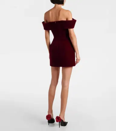 David Koma Off-shoulder velvet minidress | Thumbnail 2 David Koma Off-shoulder velvet minidress | Thumbnail 2